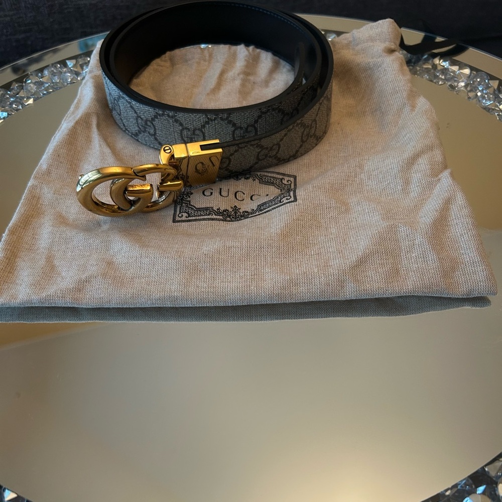 Gucci Black and Gold Belt